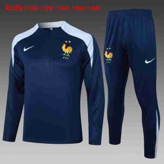 Sudadera Entrenamiento Niños Francia 2024 2025 Azul