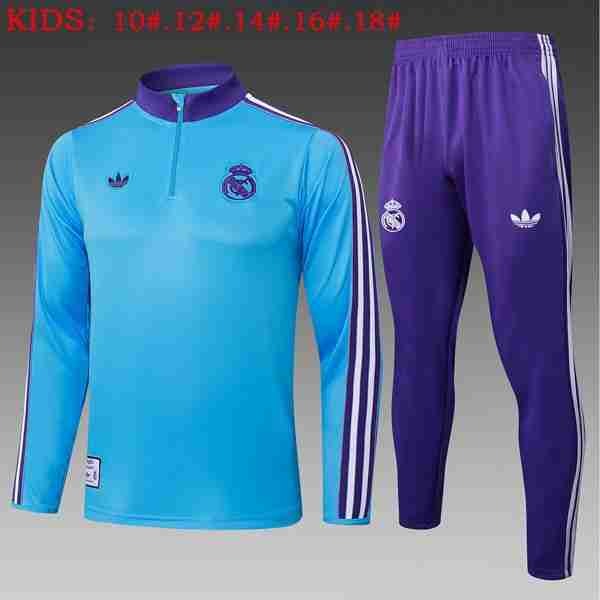 Sudadera Entrenamiento Niños Real Madrid 2025 2026 Azul Purpura