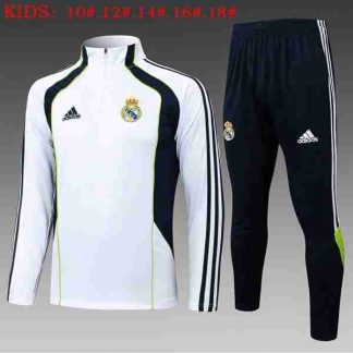 Sudadera Entrenamiento Niños Real Madrid 2025 2026 Blanco Negro