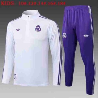 Sudadera Entrenamiento Niños Real Madrid 2025 2026 Blanco Purpura