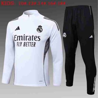 Sudadera Entrenamiento Niños Real Madrid 2025 26 Blanco