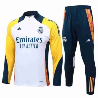 Sudadera Entrenamiento Real Madrid 2024 2025 Blanco Amarillo