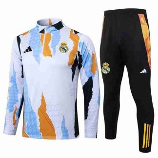 Sudadera Entrenamiento Real Madrid 2025 2026 Blanco Naranja