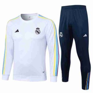 Tailandia Equipacion Real Madrid Manga Larga Entrenamiento 2024 Blanco