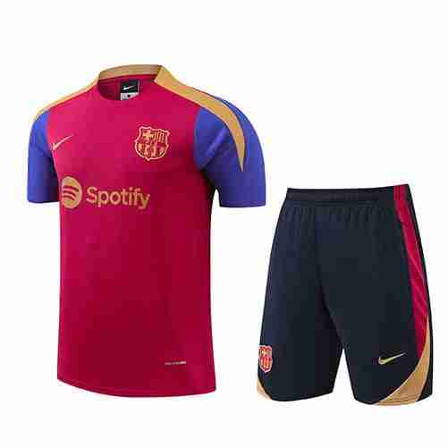 Tailandia Conjunto Equipacion FC Barcelona Entrenamiento 2024 2025 Rojo Azul