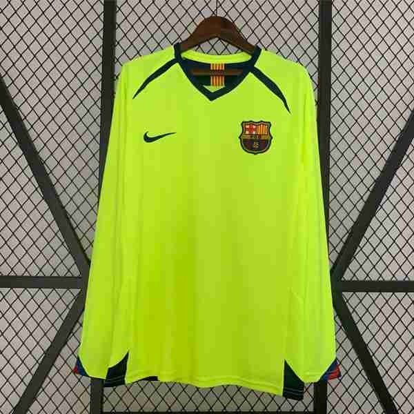Tailandia Equipacion FC Barcelona Segunda Manga Larga Retro 2005 2006