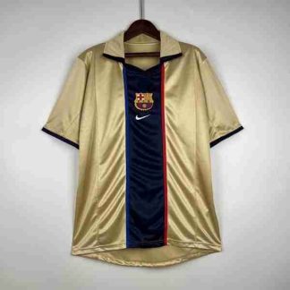 Tailandia Equipacion FC Barcelona Segunda Retro 2002 Oro