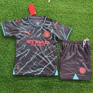 Camiseta de Fútbol Tercera Equipación Manchester City 2023/2024 Calidad Tailandesa Talla Infantil