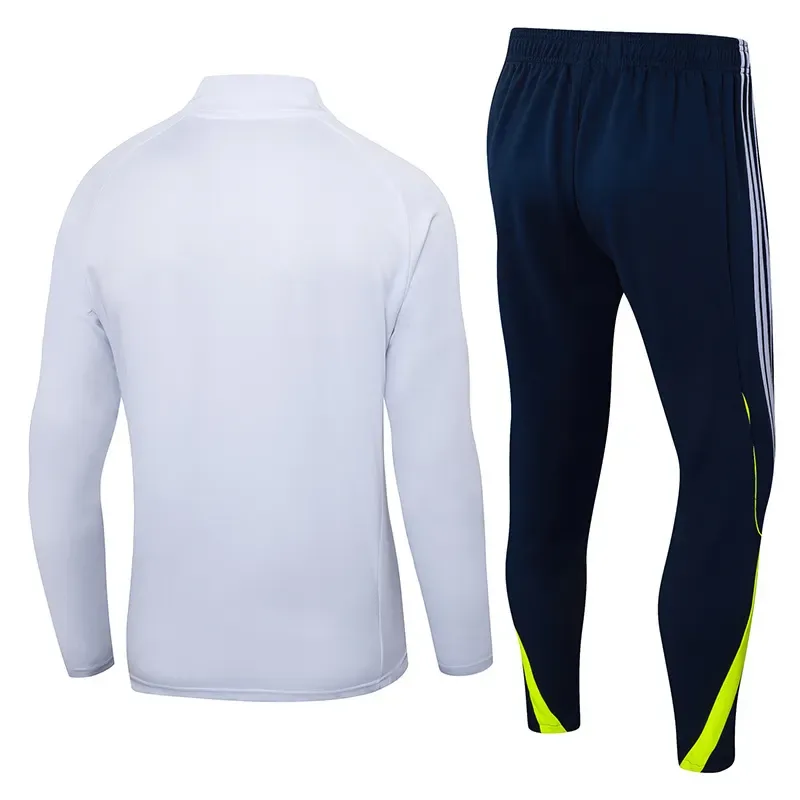 Conjunto de entrenamiento retro blanco de tiro medio Real Madrid 2025-2026 Calidad Thai