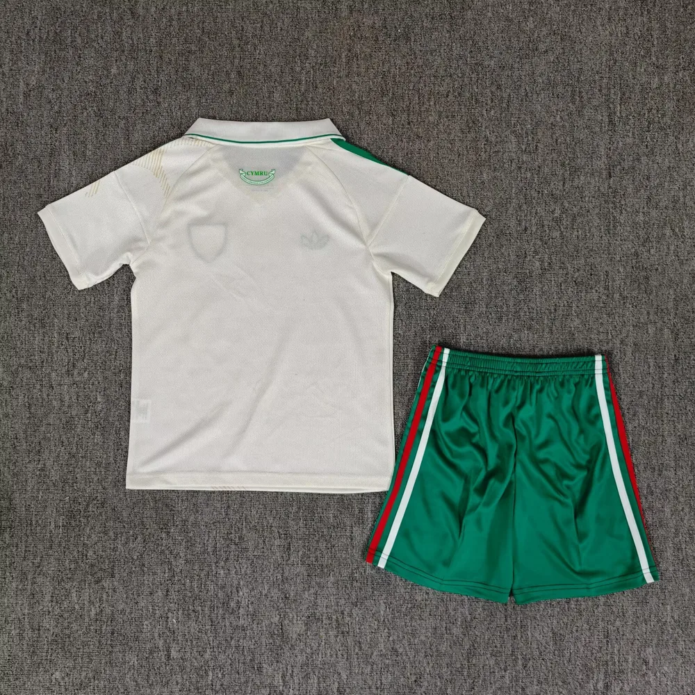Camiseta de Fútbol Visitante de la Selección de Gales 2026 1:1 Calidad Tailandesa Talla Infantil