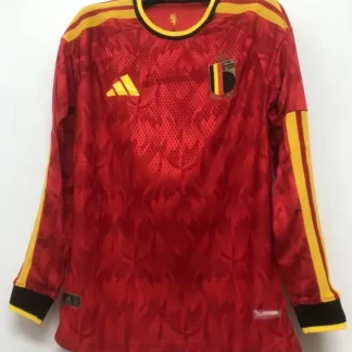 2026 Camiseta de Fútbol Manga Larga Local Selección Nacional de Bélgica Calidad Tailandesa