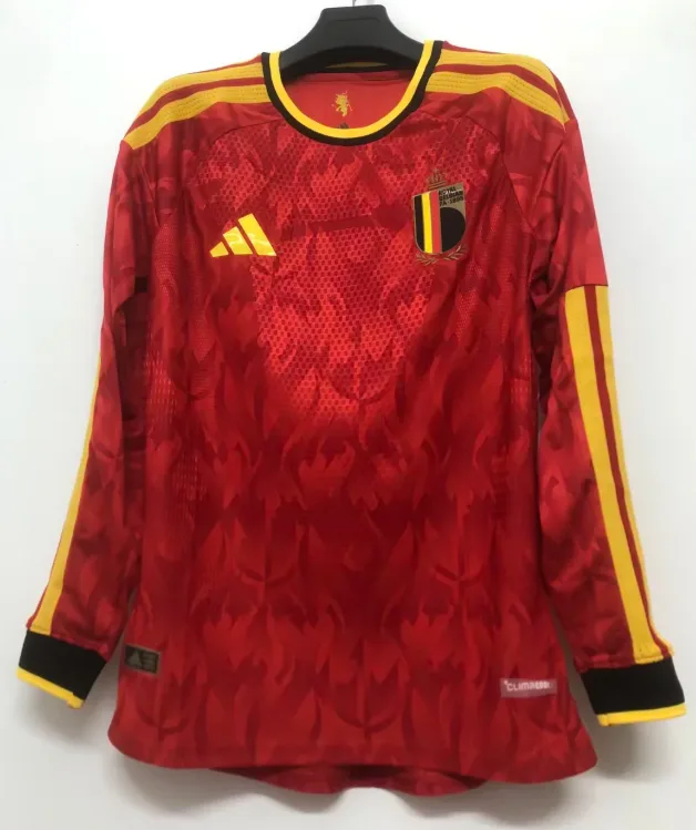 2026 Camiseta de Fútbol Manga Larga Local Selección Nacional de Bélgica Calidad Tailandesa