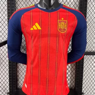 2026 Manga Larga Versión Jugador España Primera Equipación Local Camiseta Fútbol Calidad Tailandesa