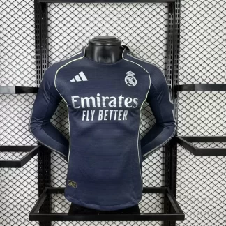 2025/2026 Camiseta de Manga Larga de Visitante de Real Madrid Versión Jugador Calidad Thai