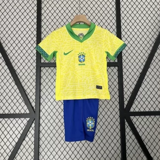 2024 Brazil Home Football Shirt AAA fan-grade Kids Size