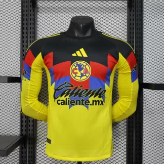 2025/2026 Manga Larga Versión Jugador Camiseta de Fútbol Local del Club América Calidad Tailandesa