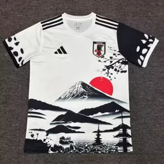 2025/2026 Camiseta de Fútbol Japón Torre Fuji Blanca y Negra Calidad Tailandesa