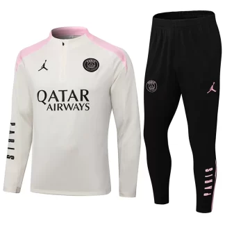 2024/2025 Psg Paris Saint-Germain Media Cremallera Entrenamiento Beige con rosa Set