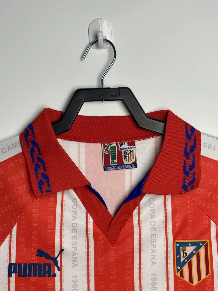 1995/1996 Retro Atletico Madrid Camiseta de Local Fútbol Calidad Tailandesa
