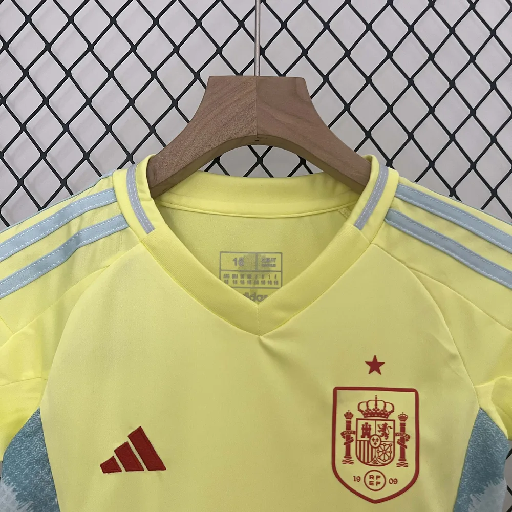 Camiseta de Fútbol 2024 España Visitante AAA calidad fan Talla Infantil