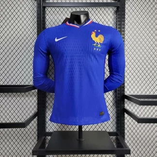 Camiseta de Fútbol Manga Larga 2024 de Francia Local AAA calidad aficionado