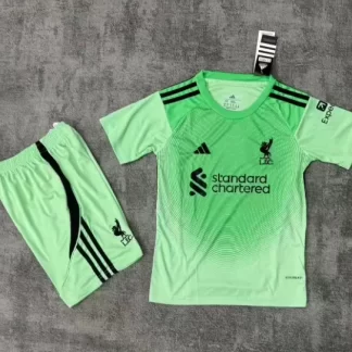 2025/2026 Camiseta de Fútbol Portero Verde Liverpool Calidad Tailandesa Talla Infantil
