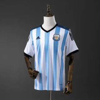 2014 Retro Argentina Selección Nacional Local Camiseta AAA calidad aficionado