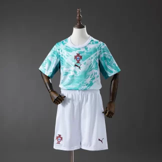 Camiseta de Fútbol Visitante de Portugal 2026 AAA calidad para aficionados Talla Infantil