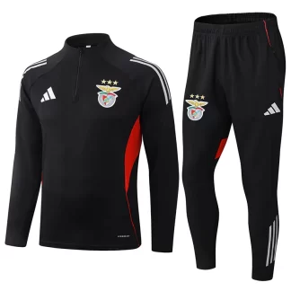 2025/2026 Benfica Conjunto de Entrenamiento Media Cremallera Negro Camiseta de Fútbol Calidad Tailandesa Set