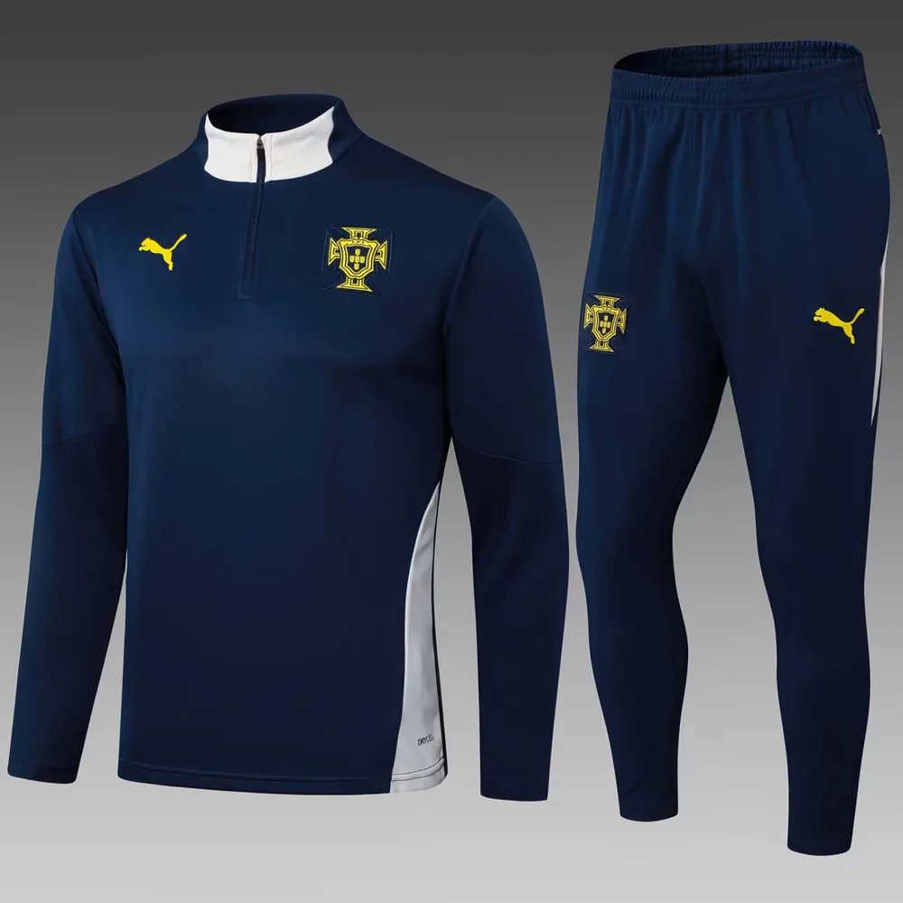 2025 Portugal Chándal de Entrenamiento Semipull Azul Real AAA Grado Fan