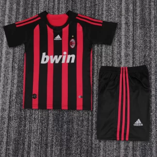 Camiseta de fútbol local retro del AC Milan 2008-2009 Calidad Tailandesa Talla infantil