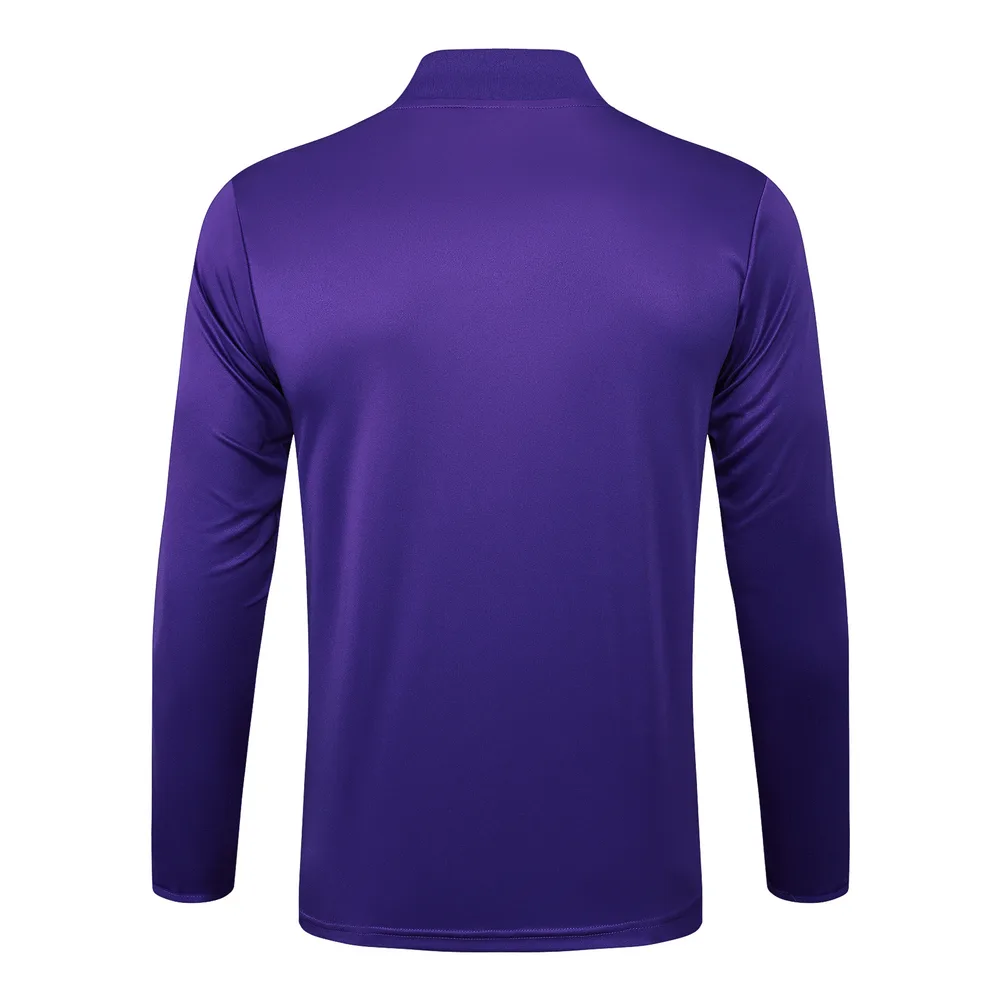 Chándal de entrenamiento con media cremallera Edición Retro morado de Real Madrid 2025/2026 Camiseta de fútbol Calidad Thai Set
