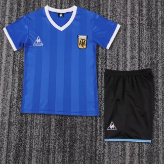 1986 Retro Camiseta Visitante Selección Argentina Calidad Tailandesa Talla Infantil