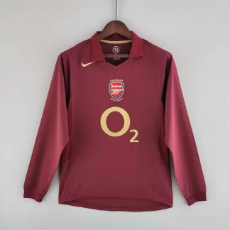 Camiseta de Fútbol 2005/2006 Retro Manga Larga Arsenal Local Calidad Tailandesa