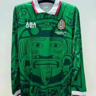 Camiseta Retro 1998 Manga Larga México Local Fútbol AAA calidad fan