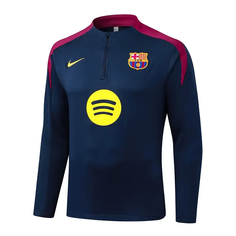 2025/2026 Barcelona Media Cremallera Chándal Entrenamiento Azul Real Camiseta Calidad Tailandesa Set 01