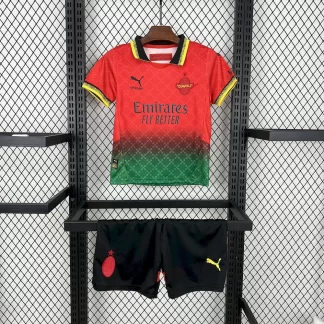 2025/2026 AC Milan Edición conjunta Camiseta de fútbol Calidad tailandesa Talla infantil