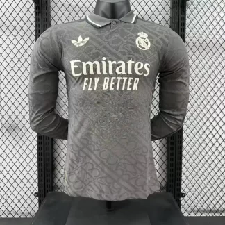 2024/2025 Versión Jugador Real Madrid Tercera Visitante Manga Larga Camiseta Calidad Tailandesa