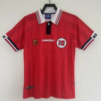 Camiseta de Fútbol Retro Local Selección de Noruega 1998-1999 Calidad Tailandesa