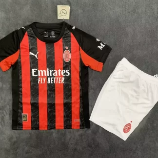 2025/2026 Camiseta de Fútbol Local AC Milan Calidad Tailandesa Talla Infantil