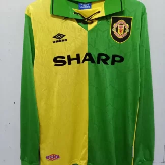 Camiseta de Fútbol Retro Tercera Visitante Manchester United 1992/1994 Manga Larga Calidad Tailandesa