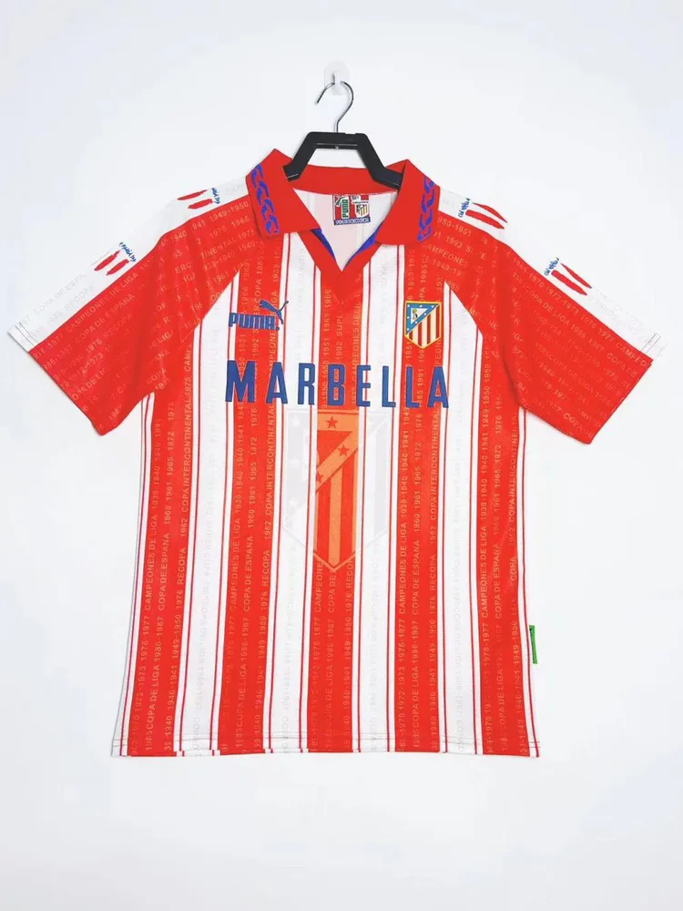 1995/1996 Retro Atletico Madrid Camiseta de Local Fútbol Calidad Tailandesa