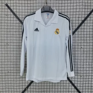 2002/2003 Camiseta de Fútbol Retro Local Real Madrid Edición Champions League de Manga Larga 1:1 Calidad Tailandesa