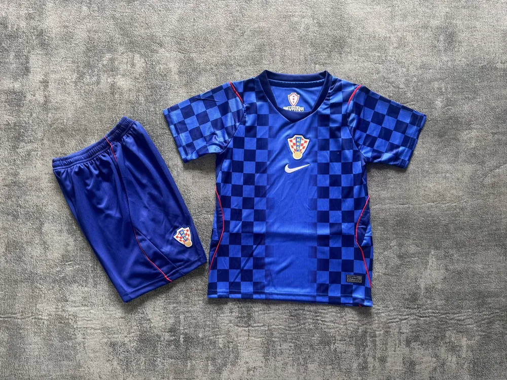 2026 Camiseta Visitante de la Selección de Croacia 1:1 Calidad Tailandesa Talla Infantil