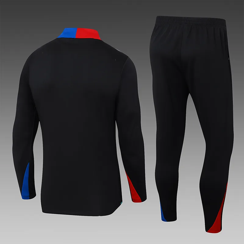 Conjunto de Entrenamiento de Media Cremallera Negro del Barcelona 2024/2025