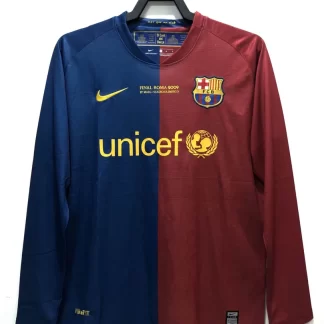 Camiseta de Fútbol Retro Manga Larga Local Champions League 2008/2009 Barcelona Calidad Thai