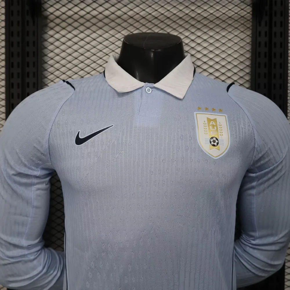 Camiseta de Fútbol de Manga Larga Versión Jugador 2026 de Uruguay Local AAA calidad para aficionados