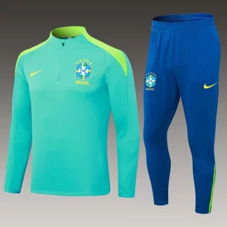 2024 Brazil Half-Pull Training Suit Light green Football Shirt AAA fan-grade Set