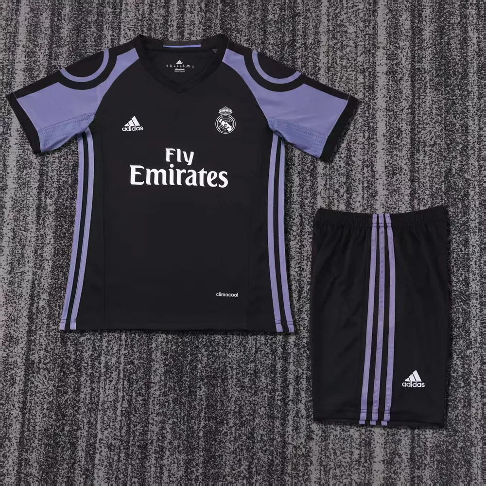 Camiseta de Fútbol Tercera Visitante Retro de Real Madrid 2016/2017 Calidad Tailandesa Talla Infantil