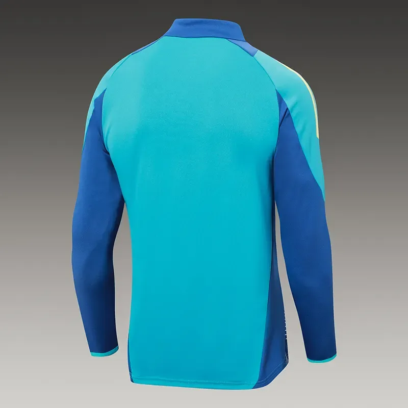 2024/2025 Conjunto de Entrenamiento Semi-Cuello Ajax Azul Celeste Camiseta de Fútbol Calidad Tailandesa